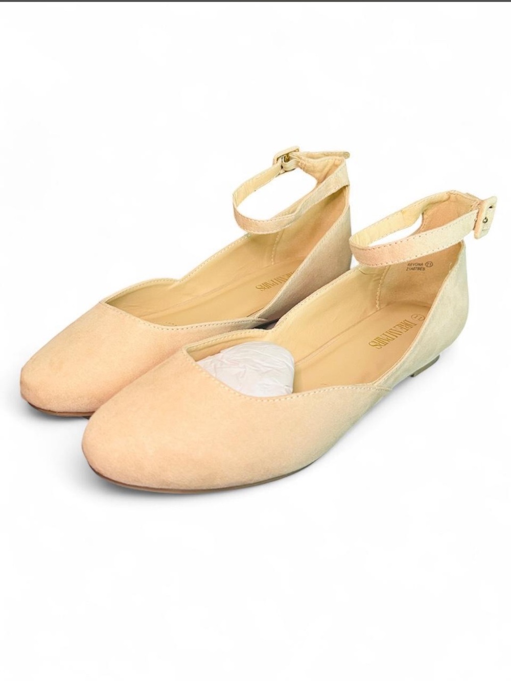 Dream Pairs Women's Cream Ankle-Strap Flats